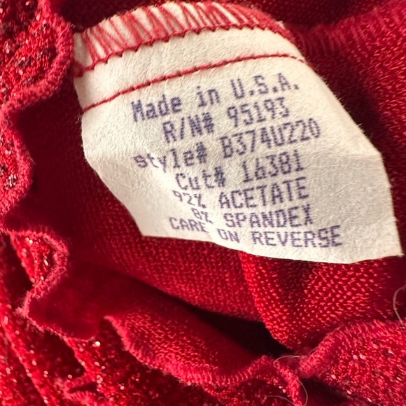 Vintage Y2K Fairy Strapless Red Sparkle Formal Party Dress Large NEW Holiday - Picture 5 of 6